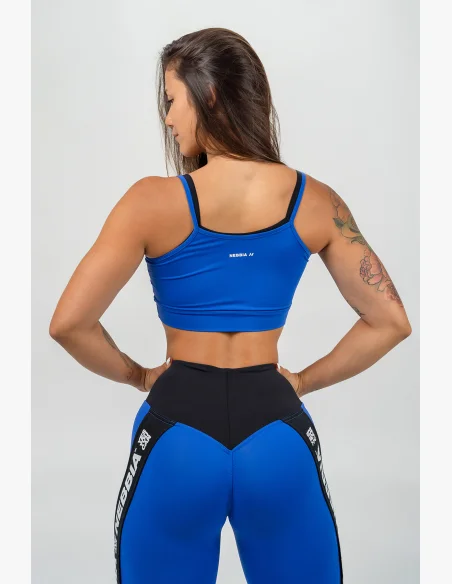 NEBBIA • Dvouvrstvá sportovní podprsenka FLEX modrá • Nebshop.cz