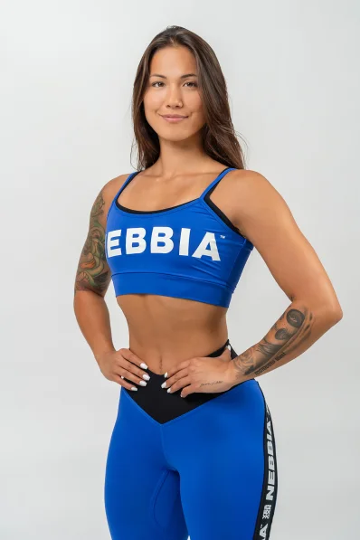 NEBBIA • Dvouvrstvá sportovní podprsenka FLEX modrá • Nebshop.cz