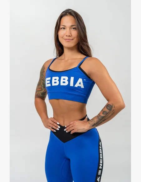 NEBBIA • Dvouvrstvá sportovní podprsenka FLEX modrá • Nebshop.cz