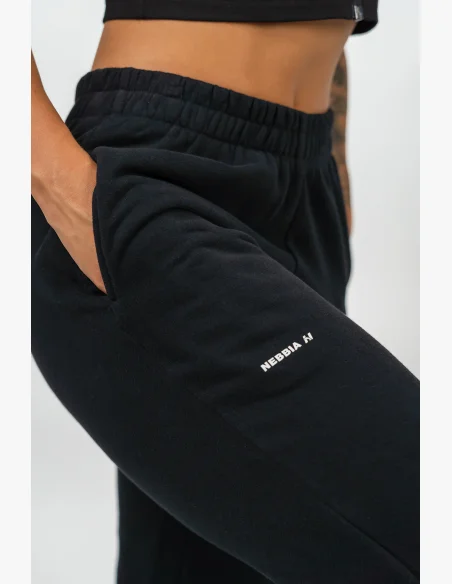 NEBBIA • Sportovní volné tepláky GYM TIME černa • Nebshop.cz