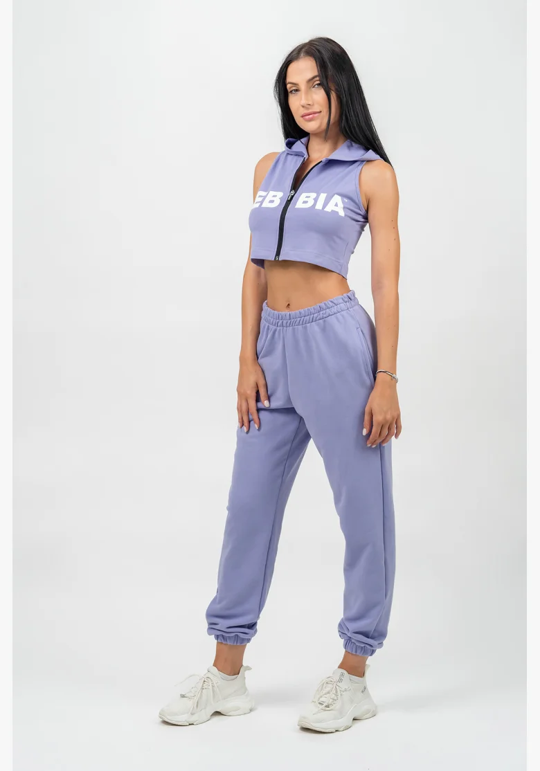 NEBBIA • Sportovní volné tepláky GYM TIME fialová • Nebshop.cz