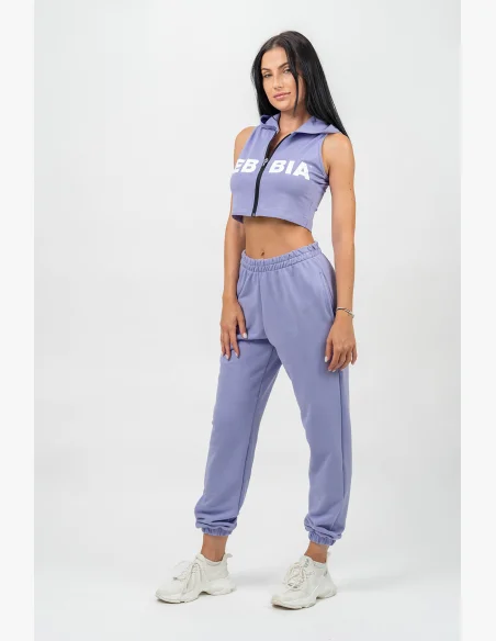 NEBBIA • Sportovní volné tepláky GYM TIME fialová • Nebshop.cz