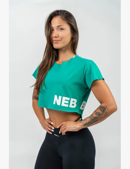 NEBBIA • Crop top tričko POWERHOUSE zelena • Nebshop.cz