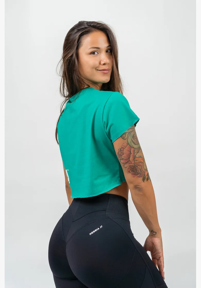 NEBBIA • Crop top tričko POWERHOUSE zelena • Nebshop.cz