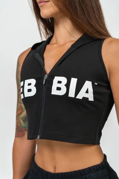 NEBBIA • Crop mikina bez rukávů MUSCLE MOMMY černá • Nebshop.cz 2