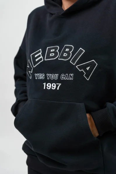 NEBBIA • Oversize mikina s kapucí GYM RAT černá • Nebshop.cz 2