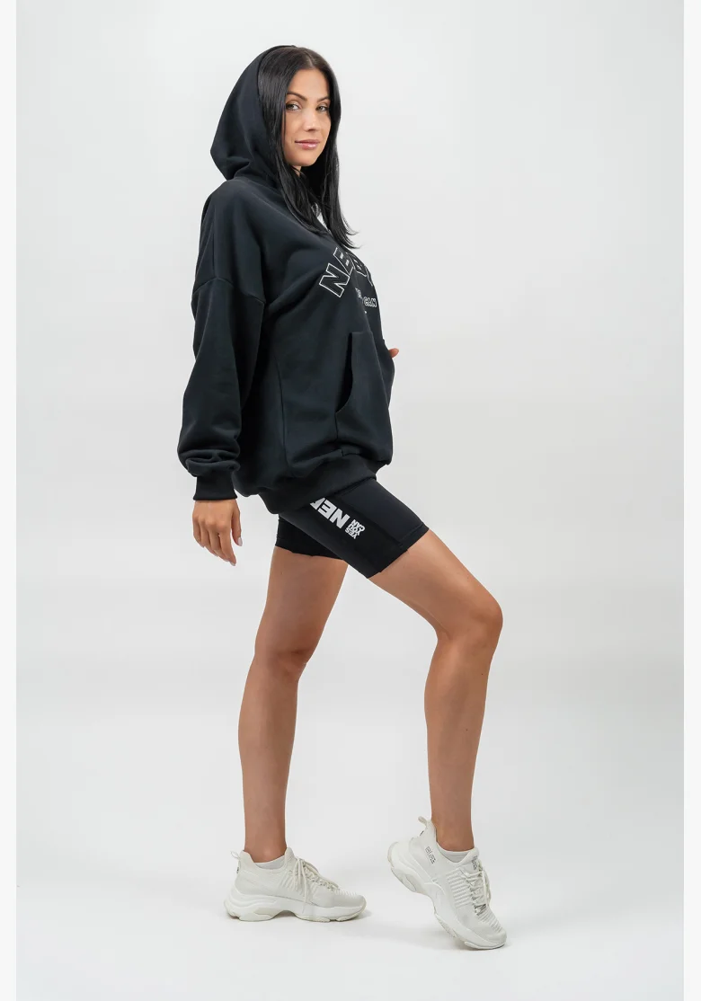 NEBBIA • Oversize mikina s kapucí GYM RAT černá • Nebshop.cz