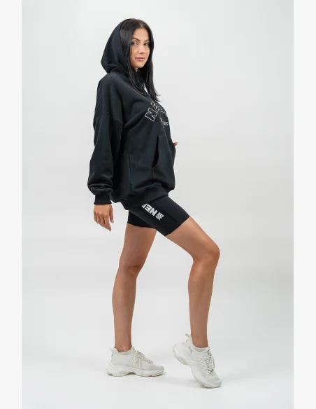 NEBBIA • Oversize mikina s kapucí GYM RAT černá • Nebshop.cz