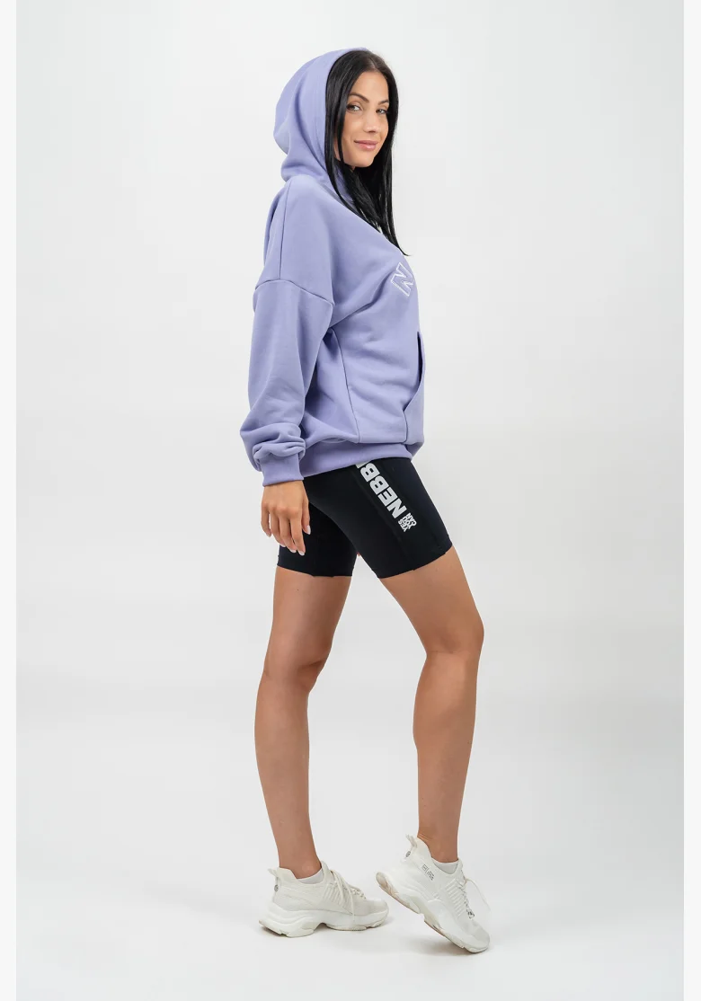 NEBBIA • Oversize mikina s kapucí GYM RAT fialová • Nebshop.cz