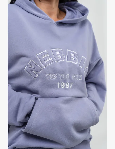 NEBBIA • Oversize mikina s kapucí GYM RAT fialová • Nebshop.cz