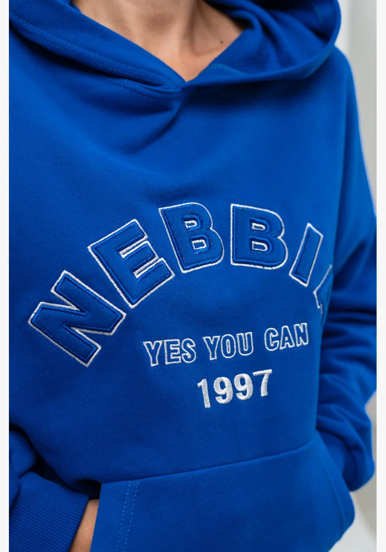 NEBBIA • Oversize mikina s kapucí GYM RAT modrá • Nebshop.cz