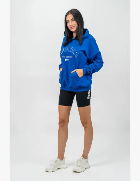NEBBIA • Oversize mikina s kapucí GYM RAT modrá • Nebshop.cz