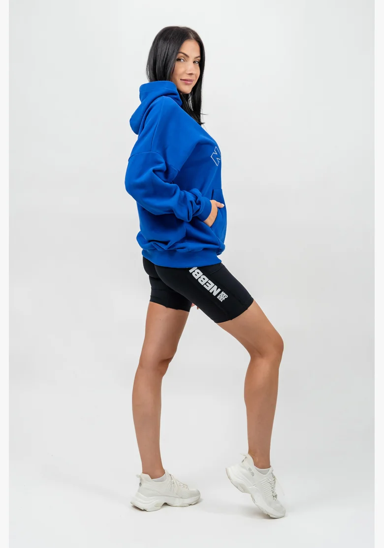 NEBBIA • Oversize mikina s kapucí GYM RAT modrá • Nebshop.cz
