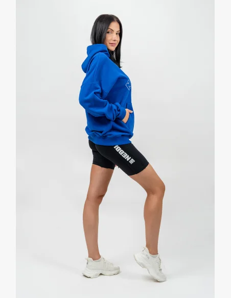 NEBBIA • Oversize mikina s kapucí GYM RAT modrá • Nebshop.cz