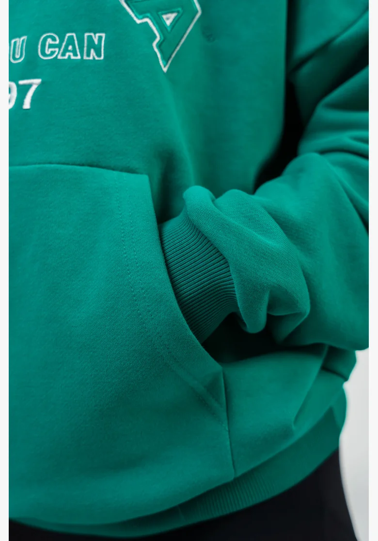 NEBBIA • Oversize mikina s kapucí GYM RAT zelená • Nebshop.cz