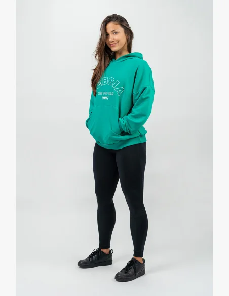NEBBIA • Oversize mikina s kapucí GYM RAT zelená • Nebshop.cz