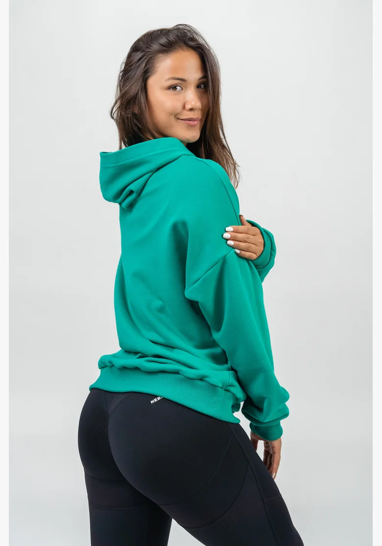 NEBBIA • Oversize mikina s kapucí GYM RAT zelená • Nebshop.cz