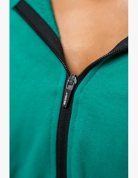 NEBBIA • Crop mikina s kapucí ICONIC zelena • Nebshop.cz