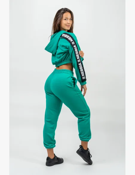 NEBBIA • Crop mikina s kapucí ICONIC zelena • Nebshop.cz