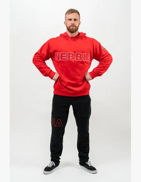 NEBBIA • Mikina s kapucí LEGACY červena • Nebshop.cz