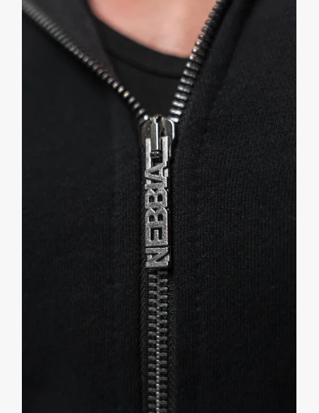 NEBBIA • Mikina na zip BEYOND ORDINARY černá • Nebshop.cz