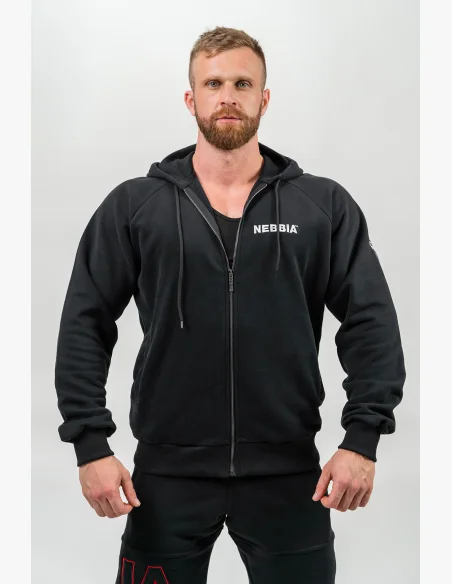 NEBBIA • Mikina na zip BEYOND ORDINARY černá • Nebshop.cz