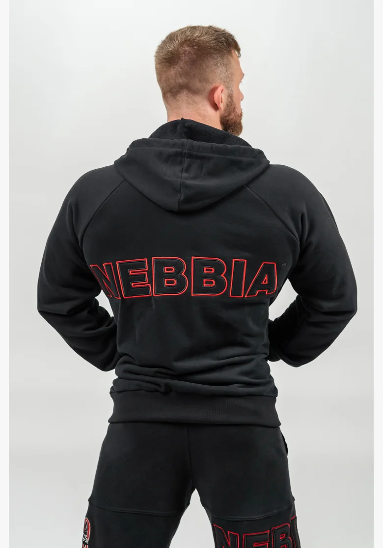 NEBBIA • Mikina na zip BEYOND ORDINARY černá • Nebshop.cz