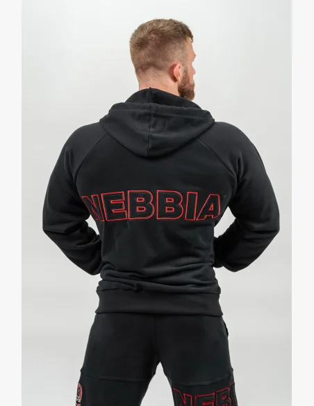 NEBBIA • Mikina na zip BEYOND ORDINARY černá • Nebshop.cz