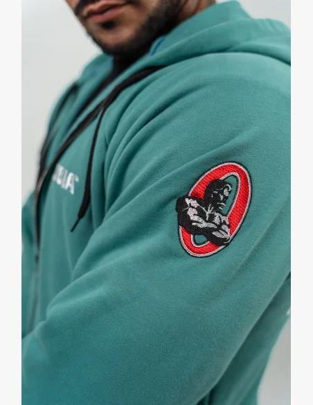 NEBBIA • Mikina na zip BEYOND ORDINARY zelená • Nebshop.cz
