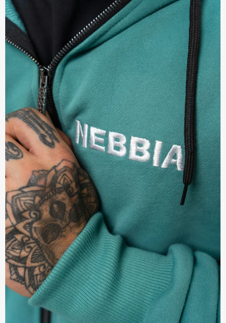 NEBBIA • Mikina na zip BEYOND ORDINARY zelená • Nebshop.cz