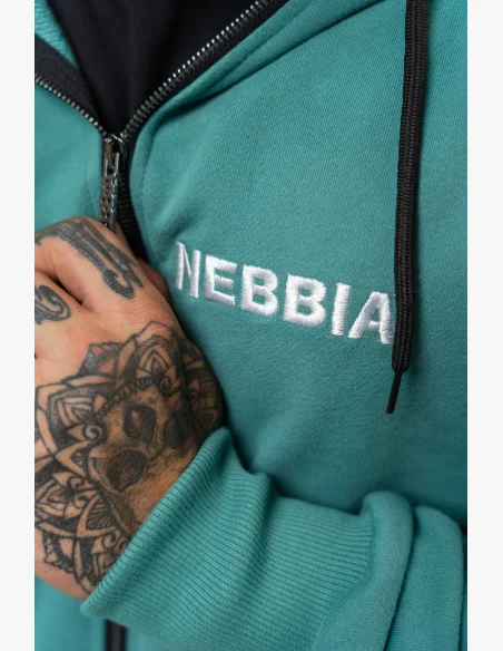 NEBBIA • Mikina na zip BEYOND ORDINARY zelená • Nebshop.cz
