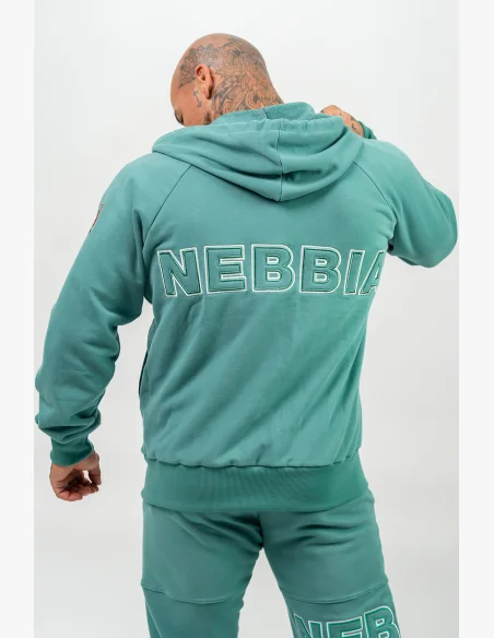 NEBBIA • Mikina na zip BEYOND ORDINARY zelená • Nebshop.cz