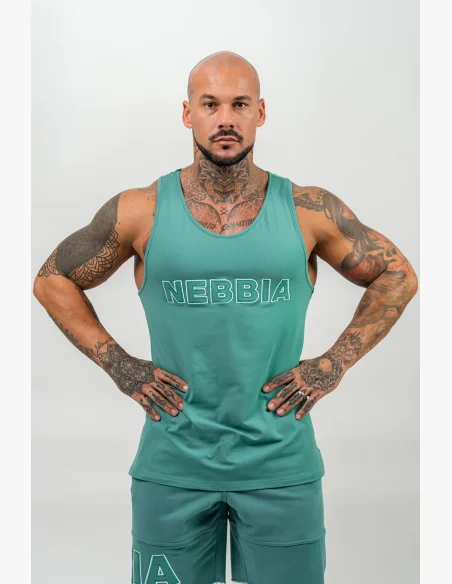 NEBBIA • Fitness tílko STRENGTH zelená • Nebshop.cz