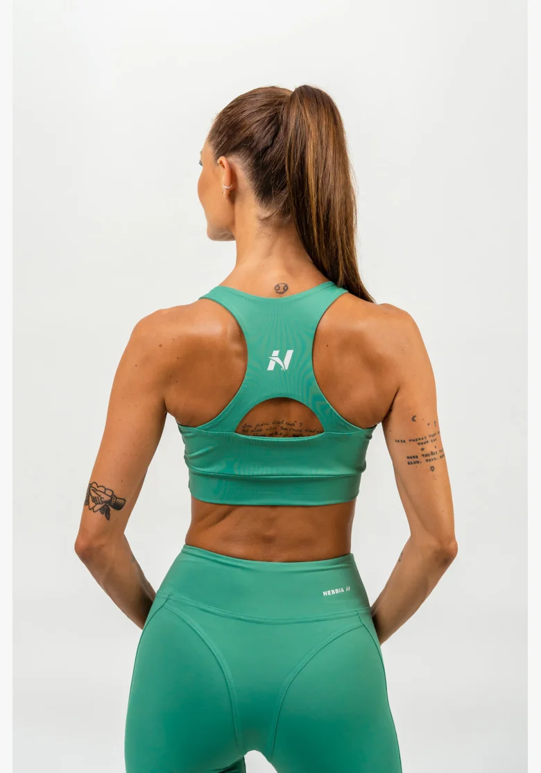 NEBBIA • Sportovní racer back podprsenka AGILE zelená • NebShop.cz