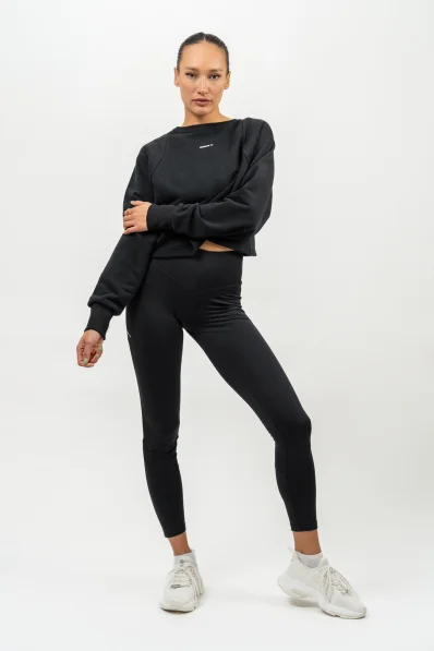 NEBBIA • Crop mikina GYM SPIRIT černá • NebShop.cz
