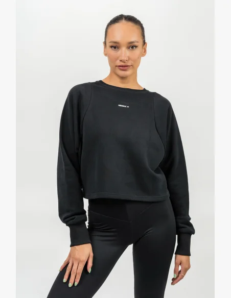 NEBBIA • Crop mikina GYM SPIRIT černá • NebShop.cz