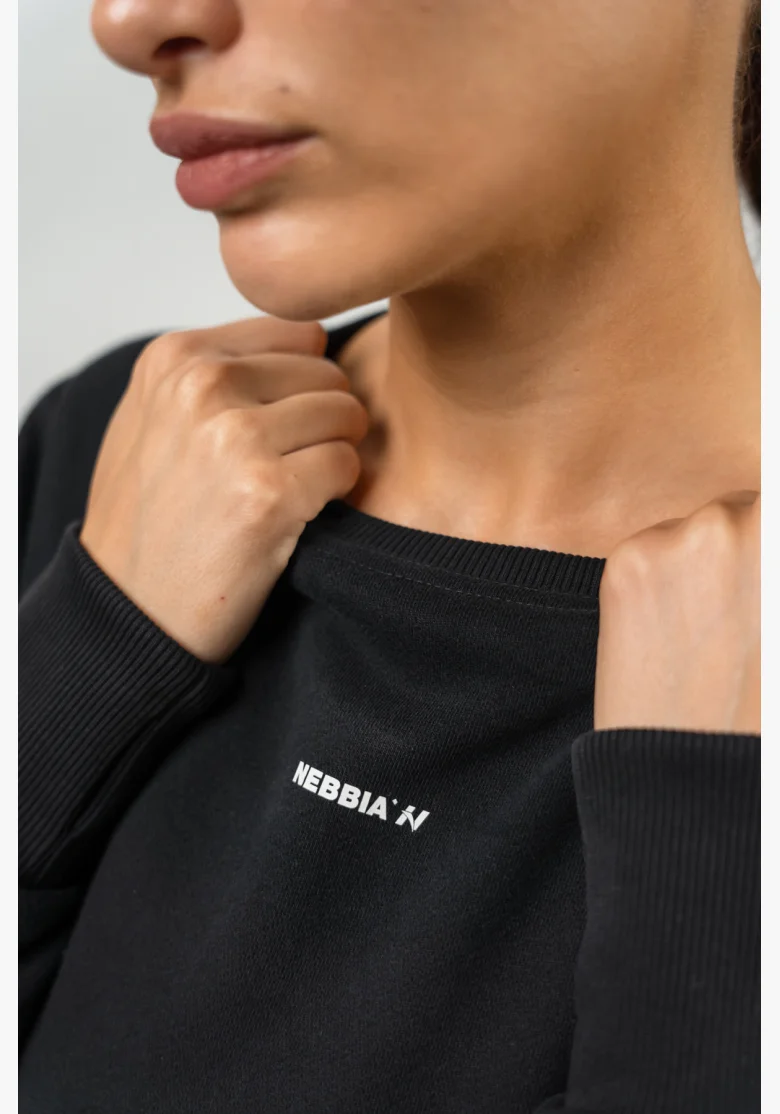 NEBBIA • Crop mikina GYM SPIRIT černá • NebShop.cz