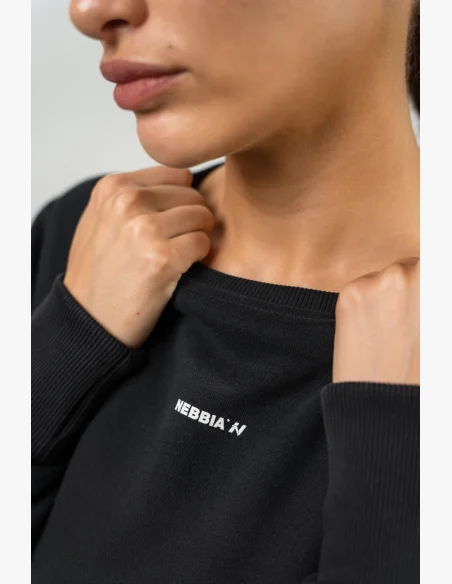 NEBBIA • Crop mikina GYM SPIRIT černá • NebShop.cz