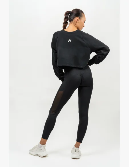 NEBBIA • Crop mikina GYM SPIRIT černá • NebShop.cz