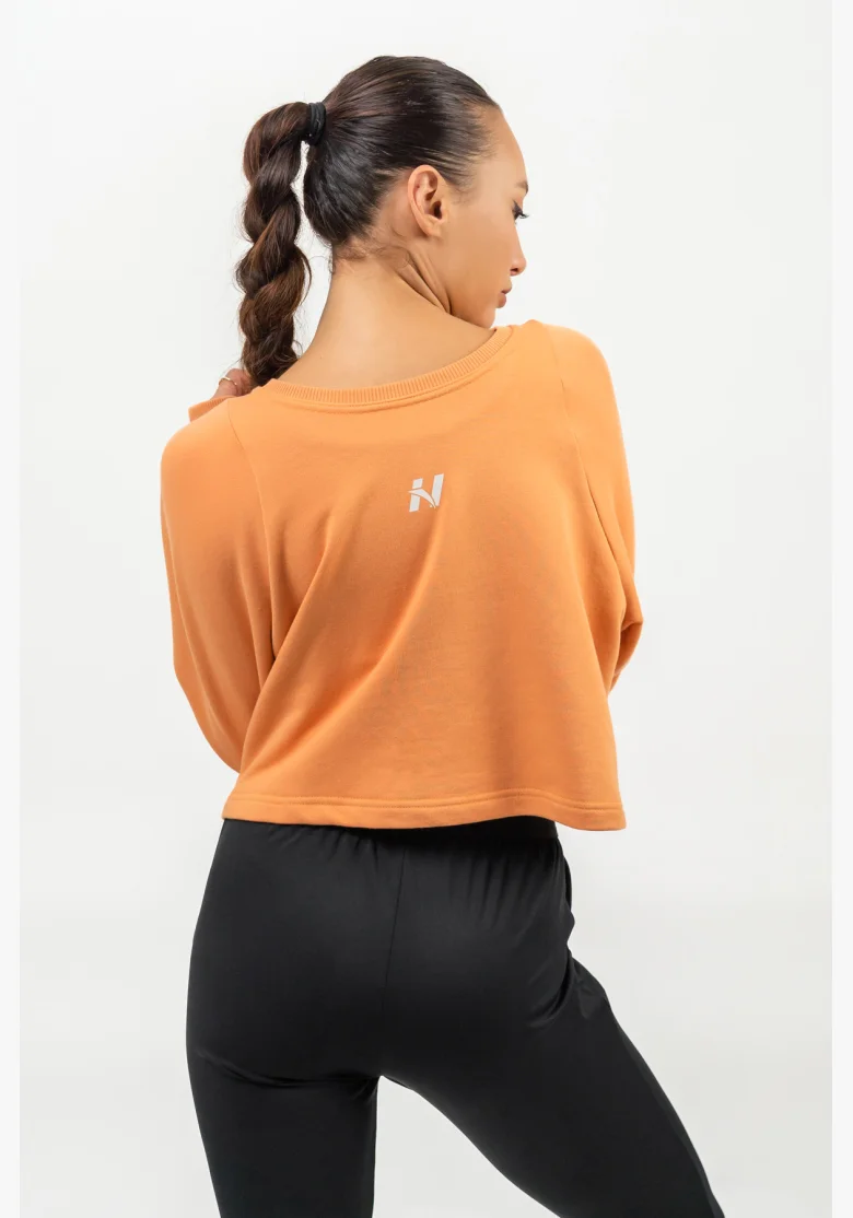 NEBBIA • Crop mikina GYM SPIRIT oranžová • NebShop.cz