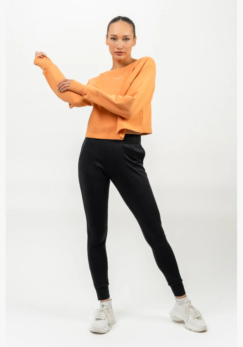 NEBBIA • Crop mikina GYM SPIRIT oranžová • NebShop.cz