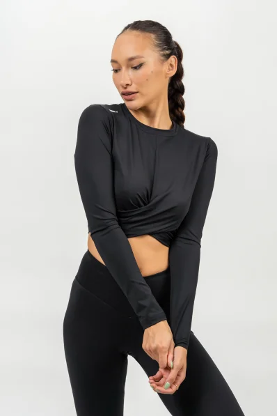 NEBBIA • Crop top s dlouhým rukávem ELEVATED černá • NebShop.cz 2