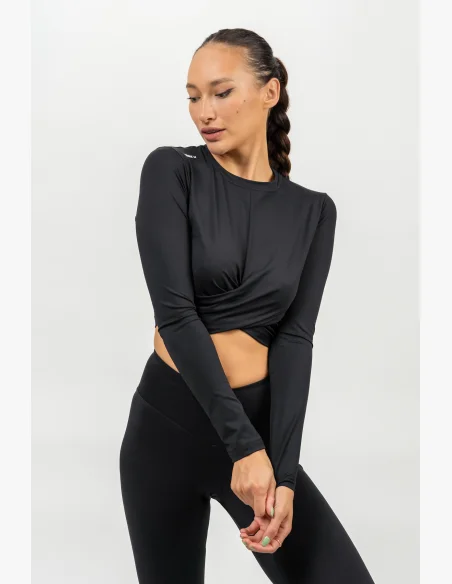 NEBBIA • Crop top s dlouhým rukávem ELEVATED černá • NebShop.cz
