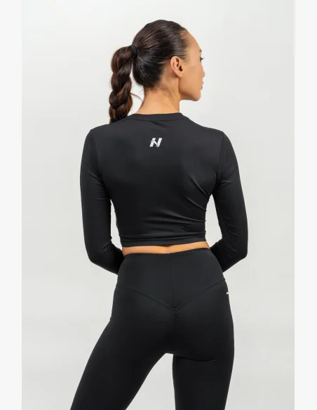 NEBBIA • Crop top s dlouhým rukávem ELEVATED černá • NebShop.cz