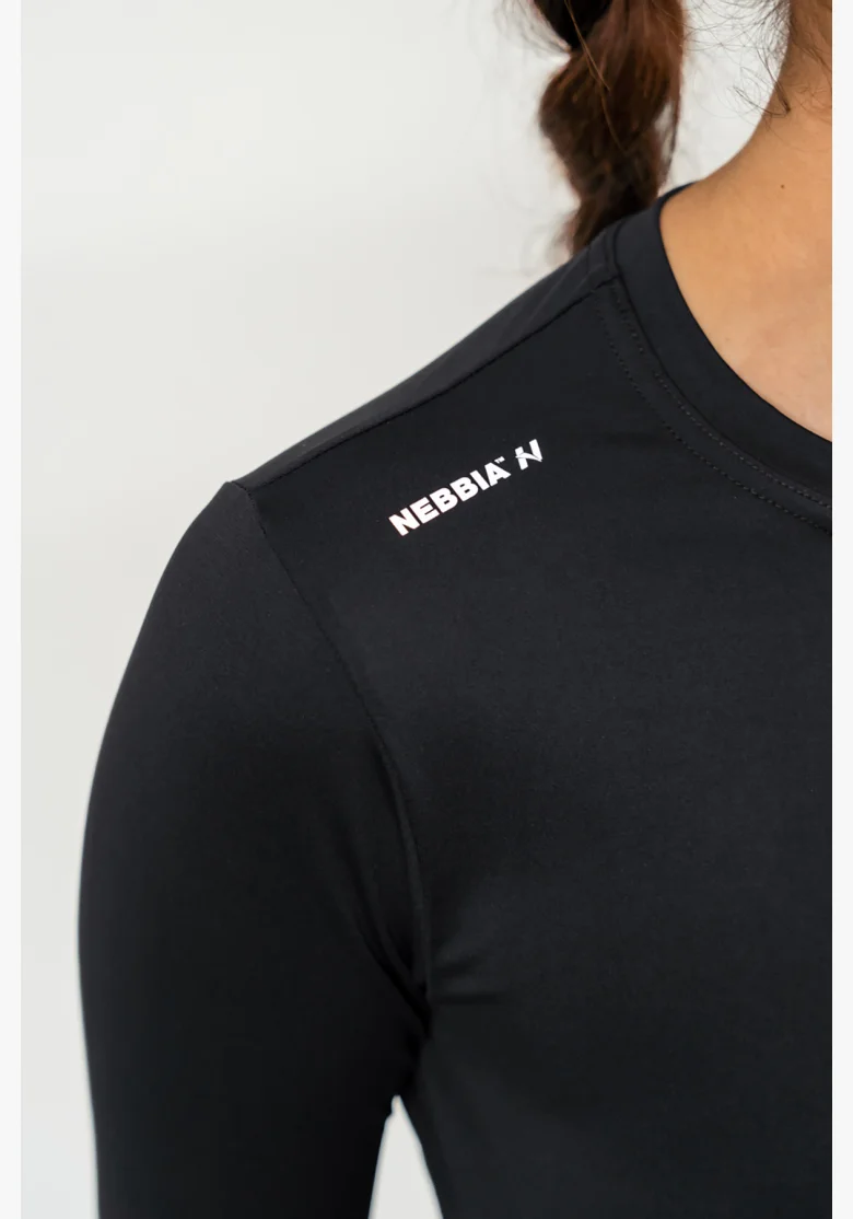 NEBBIA • Crop top s dlouhým rukávem ELEVATED černá • NebShop.cz