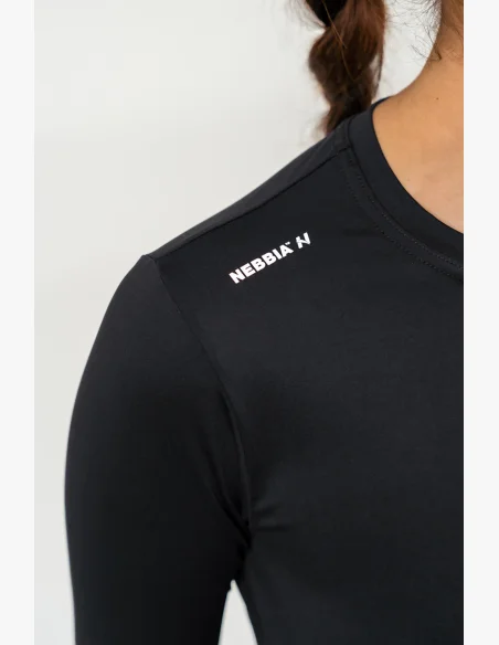 NEBBIA • Crop top s dlouhým rukávem ELEVATED černá • NebShop.cz