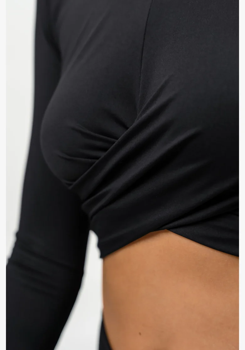 NEBBIA • Crop top s dlouhým rukávem ELEVATED černá • NebShop.cz