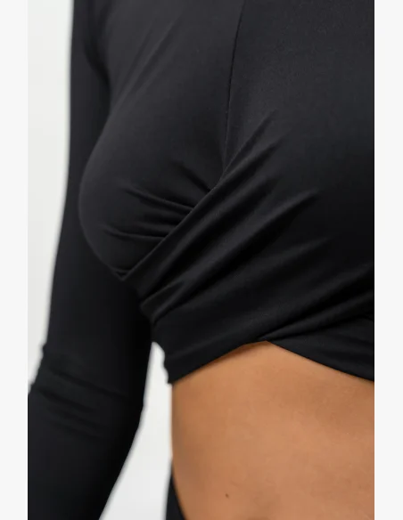 NEBBIA • Crop top s dlouhým rukávem ELEVATED černá • NebShop.cz
