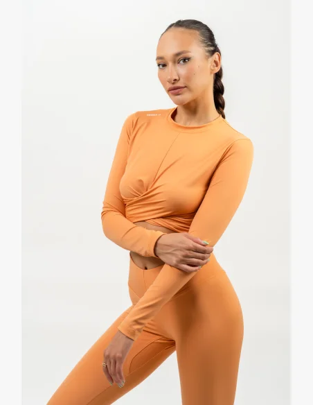 NEBBIA • Crop top s dlouhým rukávem ELEVATED oranžová • NebShop.cz