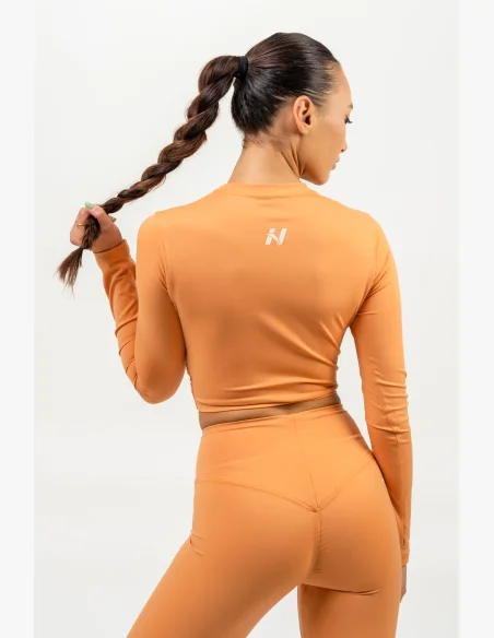 NEBBIA • Crop top s dlouhým rukávem ELEVATED oranžová • NebShop.cz